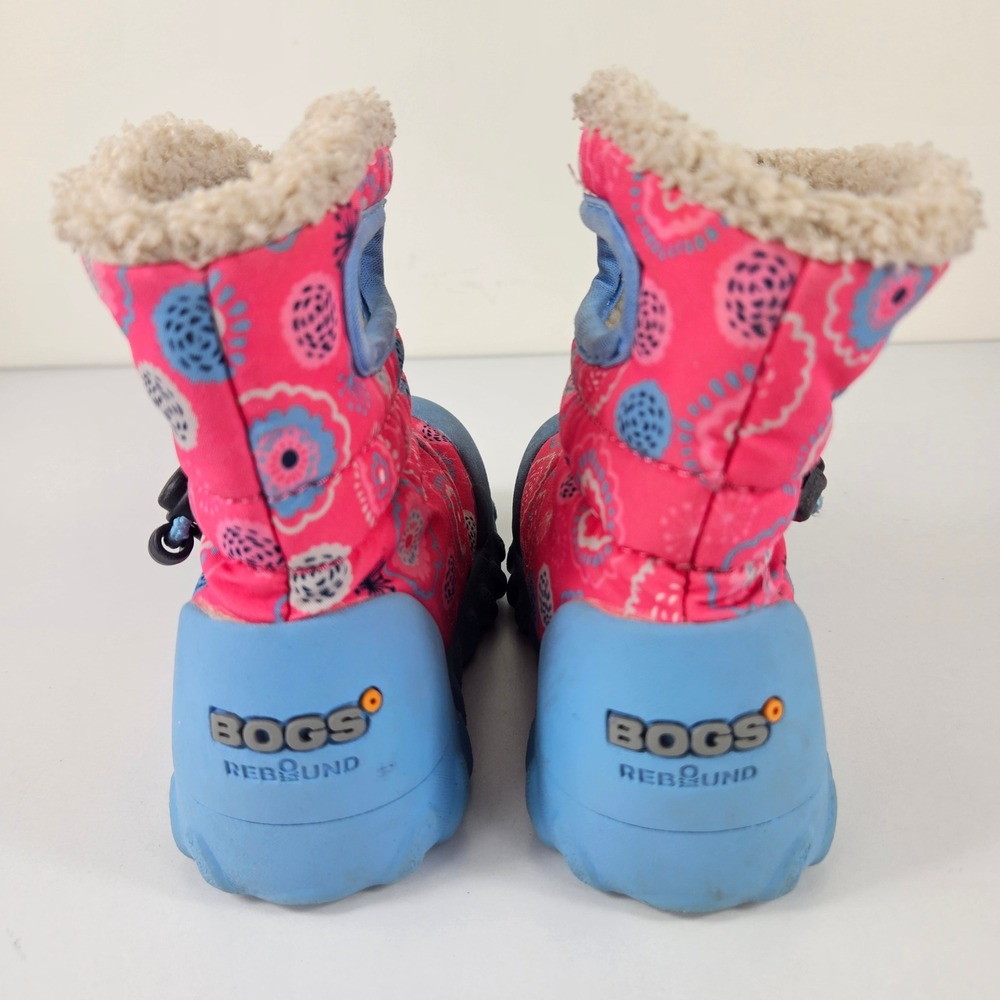 Bogs Baby B-Moc Bullseye Pink Floral Waterproof Winter Boots Infants Size 6 - Picture 5 of 7